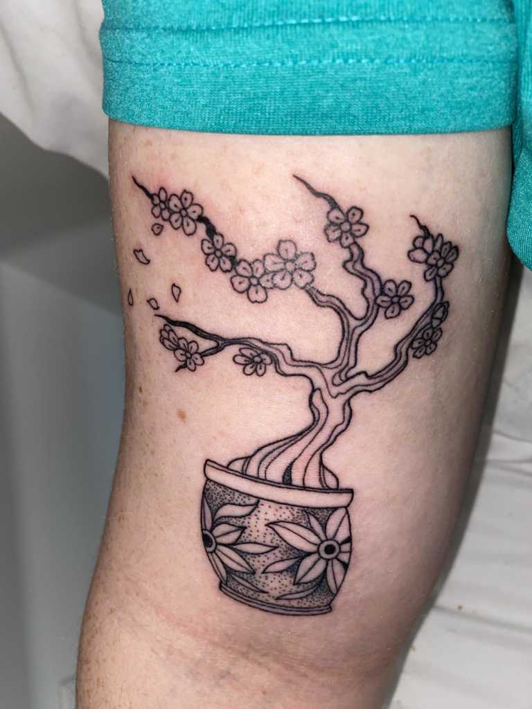 Bonsai tree tattoo on arm