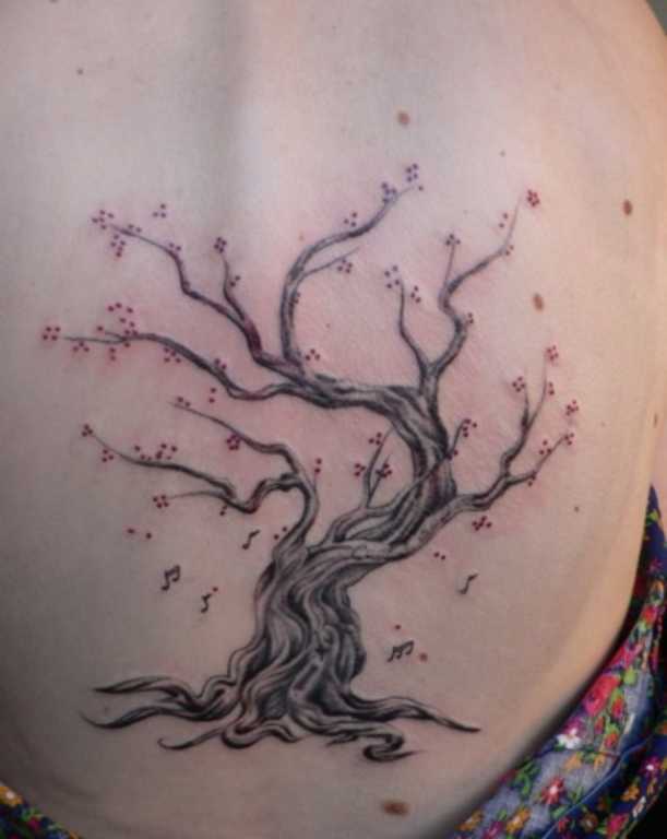 bonsai tree tattoo on back