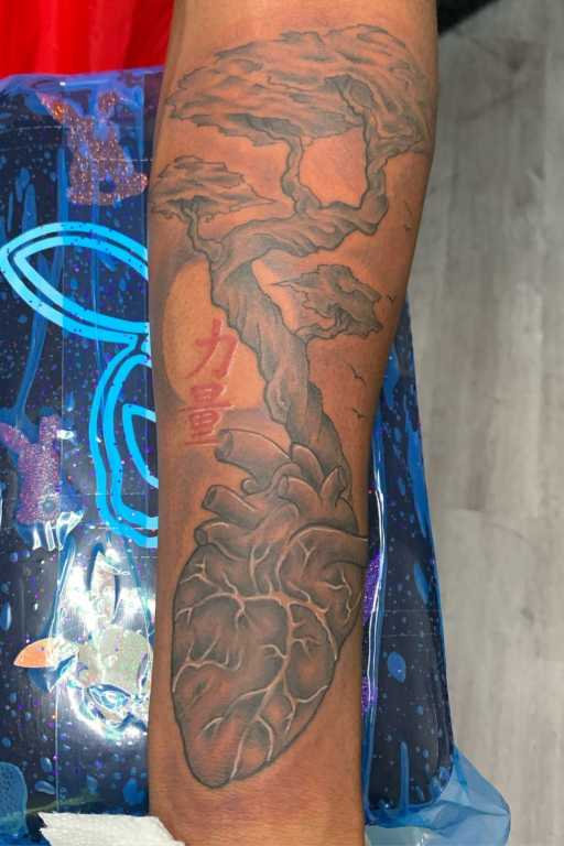 bonsai tree tattoo sleeve