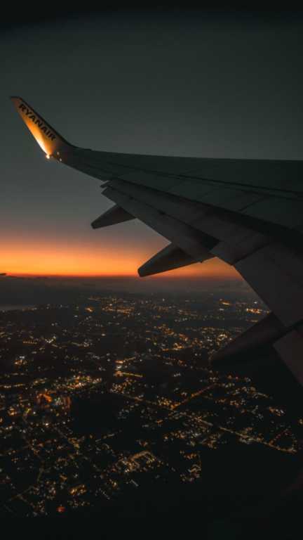 Airplane window view