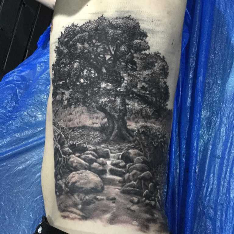 Oak tree tattoo