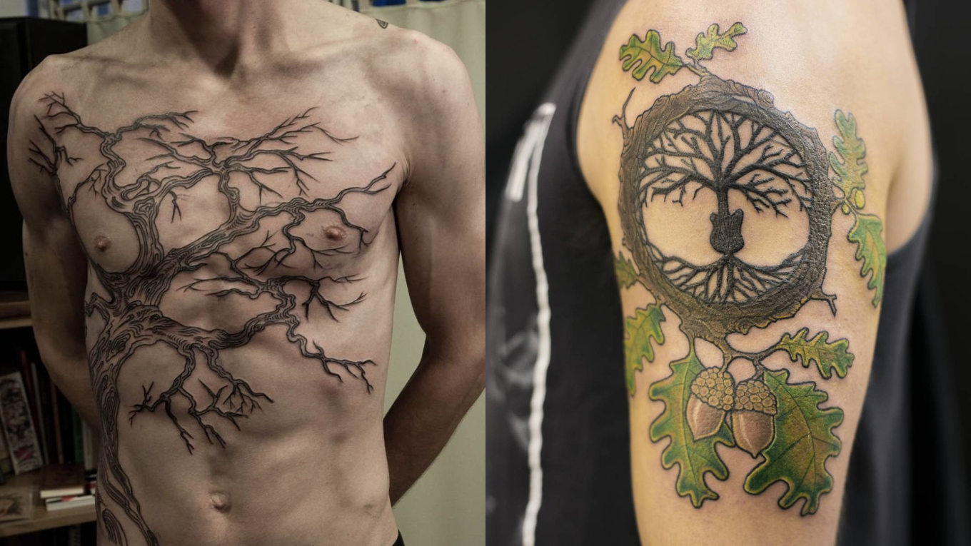 21 Best Oak tree tattoo designs for men – Meaningful & Awesome on the skin