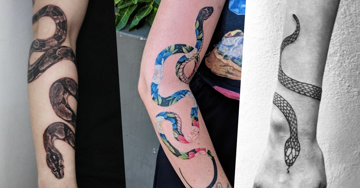 35+ Unique Snake Wrapped Around Arm Tattoo Ideas – 3D Effect