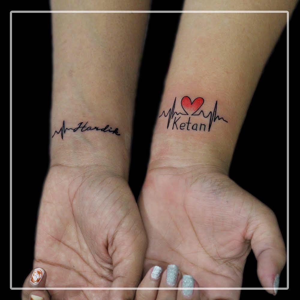 Heartbeat Tattoo With Name Designs