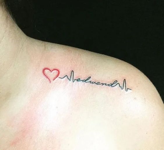 Heartbeat Tattoo With Name Designs