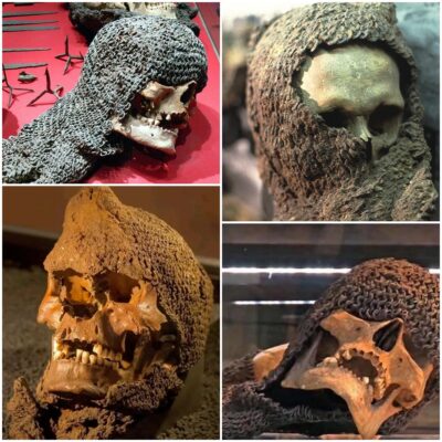 A mediaeval chainmail skull was discovered in a vast Swedish cemetery