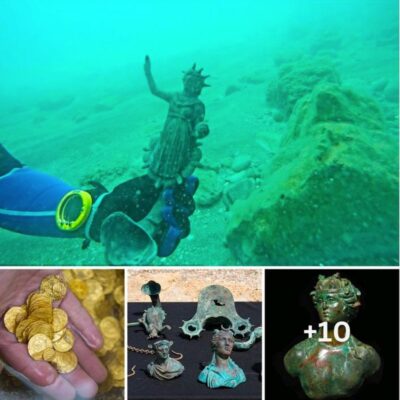 After 1,600 years of sinking to the bottom of the Mediterranean, a treasure trove of rare bronze statues and thousands of coins are among the Roman artefacts recovered from the shipwreck at the ancient port of Caesarea