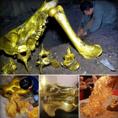 Uncovering the mystery: Metal detectors unearthed a giant golden horse, weighing several tons