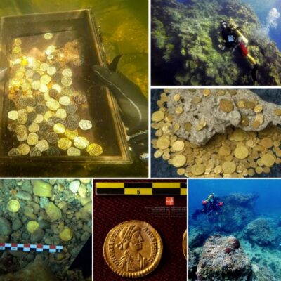 Amateur divers have discovered a great mystery: 1,500-year-old Roman gold coin from the time of the Declining Empire unearthed
