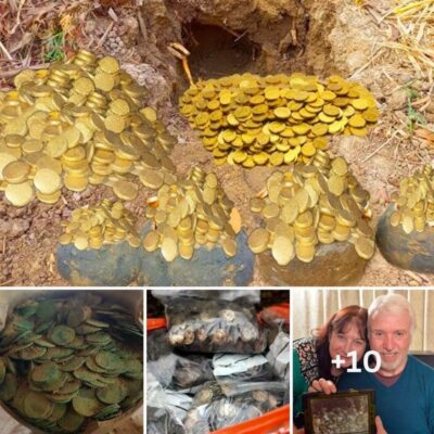 A 59-year-old man who didn’t have enough money for gas to dig became a millionaire overnight after discovering a treasure trove of more than 5,000 gold coins worth £1.3 million.