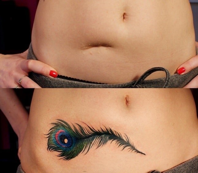 Best Stomach Tattoos Women To Cover Stretch Marks Ideas