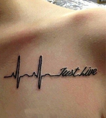 heartbeat tattoo with name