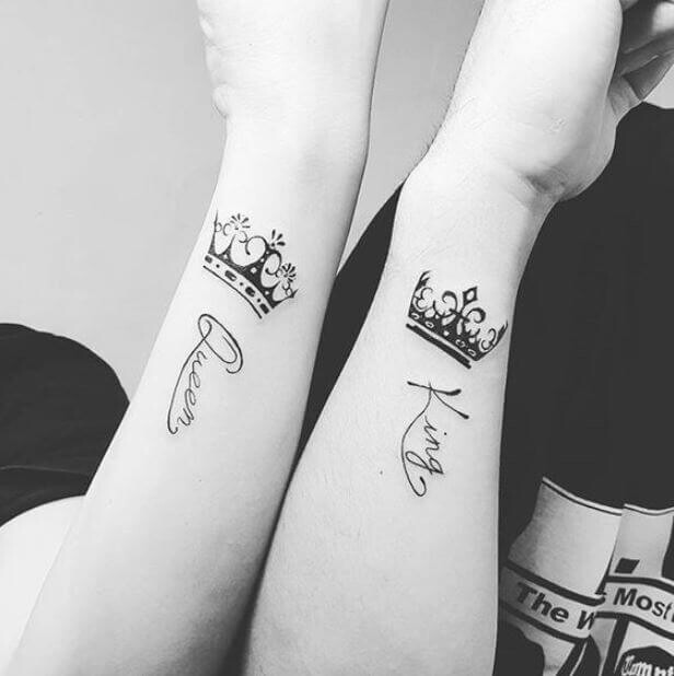 king and queen crown tattoos